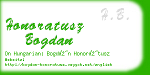 honoratusz bogdan business card